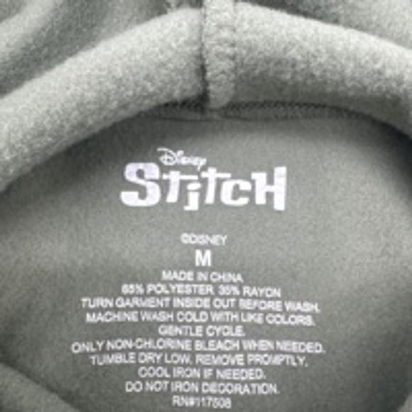 DISNEY Stitch Hoodie Size M Sage Green - Picture 3 of 5